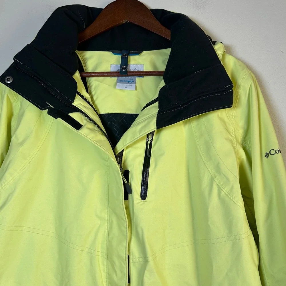 GUC Columbia Jacket‎ Interchange Size XL Neon Yellow Waterproof Ski Snowboard